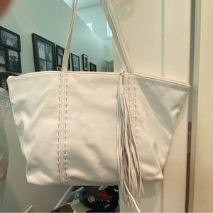 Carlos Falchi White Leather Tote